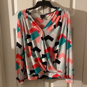 Worthington Multicolor Geometric Blouse